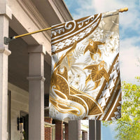 Gold Polynesia Garden Flag Polynesian Turtle Shark Tattoo Tropical Vintage