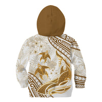 Gold Polynesia Kid Hoodie Polynesian Turtle Shark Tattoo Tropical Vintage LT14 - Polynesian Pride