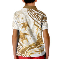 Gold Polynesia Kid Polo Shirt Polynesian Turtle Shark Tattoo Tropical Vintage LT14 - Polynesian Pride