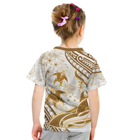 Gold Polynesia Kid T Shirt Polynesian Turtle Shark Tattoo Tropical Vintage LT14 - Polynesian Pride