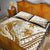 Gold Polynesia Quilt Bed Set Polynesian Turtle Shark Tattoo Tropical Vintage