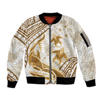 Gold Polynesia Sleeve Zip Bomber Jacket Polynesian Turtle Shark Tattoo Tropical Vintage LT14 Unisex Gold - Polynesian Pride