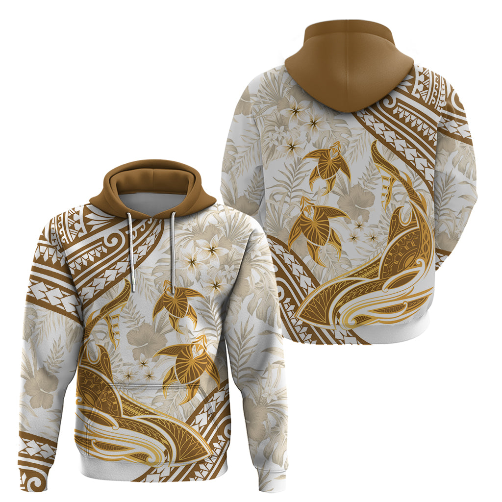 Gold Polynesia Zip Hoodie Polynesian Turtle Shark Tattoo Tropical Vintage LT14 - Polynesian Pride