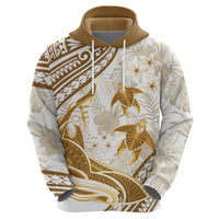 Gold Polynesia Zip Hoodie Polynesian Turtle Shark Tattoo Tropical Vintage LT14 - Polynesian Pride