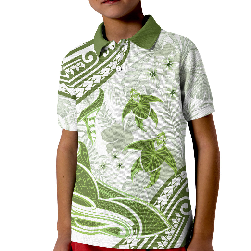 Lime Green Polynesia Kid Polo Shirt Polynesian Turtle Shark Tattoo Tropical Vintage LT14 Kid Lime Green - Polynesian Pride