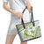 Lime Green Polynesia Leather Tote Bag Polynesian Turtle Shark Tattoo Tropical Vintage