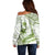 Lime Green Polynesia Off Shoulder Sweater Polynesian Turtle Shark Tattoo Tropical Vintage LT14 - Polynesian Pride