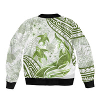 Lime Green Polynesia Sleeve Zip Bomber Jacket Polynesian Turtle Shark Tattoo Tropical Vintage LT14 - Polynesian Pride