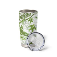 Lime Green Polynesia Tumbler Cup Polynesian Turtle Shark Tattoo Tropical Vintage