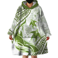 Lime Green Polynesia Wearable Blanket Hoodie Polynesian Turtle Shark Tattoo Tropical Vintage LT14 - Polynesian Pride