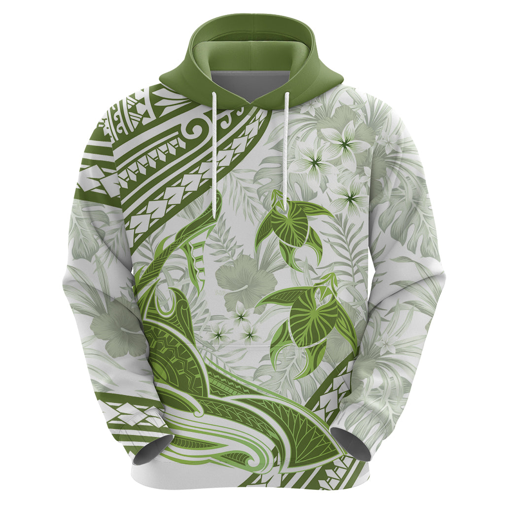 Lime Green Polynesia Zip Hoodie Polynesian Turtle Shark Tattoo Tropical Vintage LT14 - Polynesian Pride