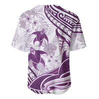 Purple Polynesia Baseball Jersey Polynesian Turtle Shark Tattoo Tropical Vintage LT14 - Polynesian Pride