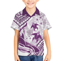 Purple Polynesia Family Matching Summer Maxi Dress and Hawaiian Shirt Polynesian Turtle Shark Tattoo Tropical Vintage LT14 Son's Shirt Purple - Polynesian Pride