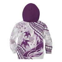 Purple Polynesia Kid Hoodie Polynesian Turtle Shark Tattoo Tropical Vintage LT14 - Polynesian Pride