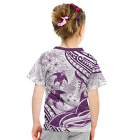 Purple Polynesia Kid T Shirt Polynesian Turtle Shark Tattoo Tropical Vintage LT14 - Polynesian Pride