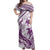 Purple Polynesia Off Shoulder Maxi Dress Polynesian Turtle Shark Tattoo Tropical Vintage LT14 Women Purple - Polynesian Pride