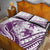 Purple Polynesia Quilt Bed Set Polynesian Turtle Shark Tattoo Tropical Vintage