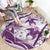 Purple Polynesia Round Carpet Polynesian Turtle Shark Tattoo Tropical Vintage