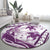 Purple Polynesia Round Carpet Polynesian Turtle Shark Tattoo Tropical Vintage