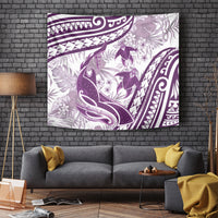 Purple Polynesia Tapestry Polynesian Turtle Shark Tattoo Tropical Vintage