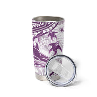 Purple Polynesia Tumbler Cup Polynesian Turtle Shark Tattoo Tropical Vintage