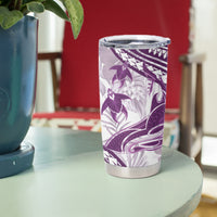 Purple Polynesia Tumbler Cup Polynesian Turtle Shark Tattoo Tropical Vintage