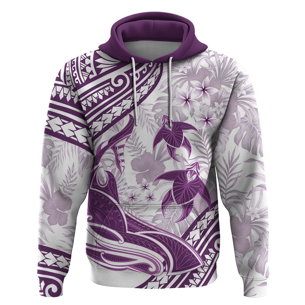 Purple Polynesia Zip Hoodie Polynesian Turtle Shark Tattoo Tropical Vintage LT14 Pullover Hoodie Purple - Polynesian Pride