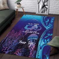 Polynesia Jellyfish Memorial Personalised Area Rug Infinity Jellies Polynesian Pattern LT14 Purple - Polynesian Pride