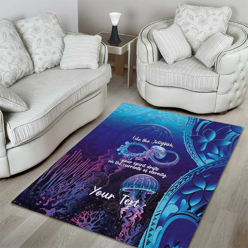 Polynesia Jellyfish Memorial Personalised Area Rug Infinity Jellies Polynesian Pattern LT14 - Polynesian Pride