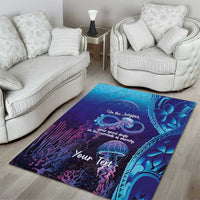 Polynesia Jellyfish Memorial Personalised Area Rug Infinity Jellies Polynesian Pattern LT14 - Polynesian Pride