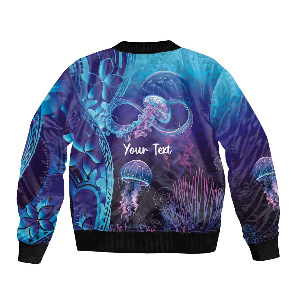 Polynesia Jellyfish Memorial Personalised Bomber Jacket Infinity Jellies Polynesian Pattern LT14 - Polynesian Pride