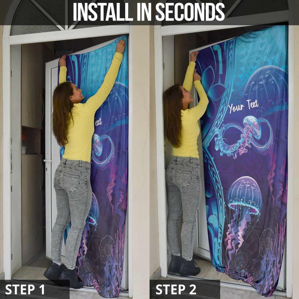 Polynesia Jellyfish Memorial Personalised Door Cover Infinity Jellies Polynesian Pattern