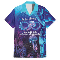 Polynesia Jellyfish Memorial Personalised Family Matching Off The Shoulder Long Sleeve Dress and Hawaiian Shirt Infinity Jellies Polynesian Pattern