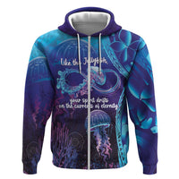 Polynesia Jellyfish Memorial Personalised Hoodie Infinity Jellies Polynesian Pattern LT14 Zip Hoodie Purple - Polynesian Pride