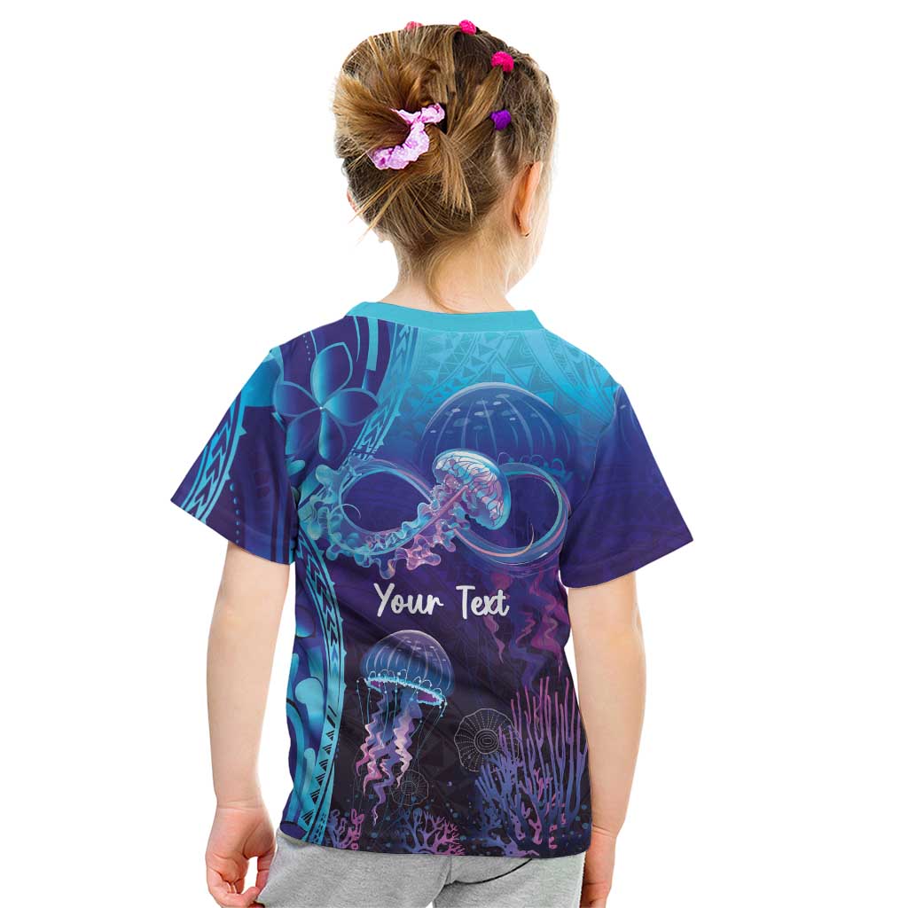 Polynesia Jellyfish Memorial Personalised Kid T Shirt Infinity Jellies Polynesian Pattern LT14 - Polynesian Pride