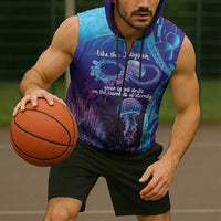 Polynesia Jellyfish Memorial Personalised Sleeveless Zip Hoodie Infinity Jellies Polynesian Pattern