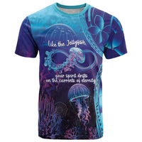 Polynesia Jellyfish Memorial Personalised T Shirt Infinity Jellies Polynesian Pattern LT14 Purple - Polynesian Pride
