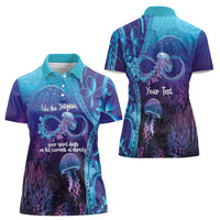 Polynesia Jellyfish Memorial Personalised Women Polo Shirt Infinity Jellies Polynesian Pattern LT14 - Polynesian Pride