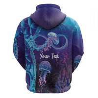 Polynesia Jellyfish Memorial Personalised Zip Hoodie Infinity Jellies Polynesian Pattern LT14 - Polynesian Pride