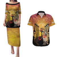 Australia And New Zealand ANZAC Couples Matching Puletasi and Hawaiian Shirt Aussie Kangaroo With Aotearoa Kiwi Lest We Forget