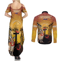 Australia And New Zealand ANZAC Couples Matching Summer Maxi Dress and Long Sleeve Button Shirt Aussie Kangaroo With Aotearoa Kiwi Lest We Forget