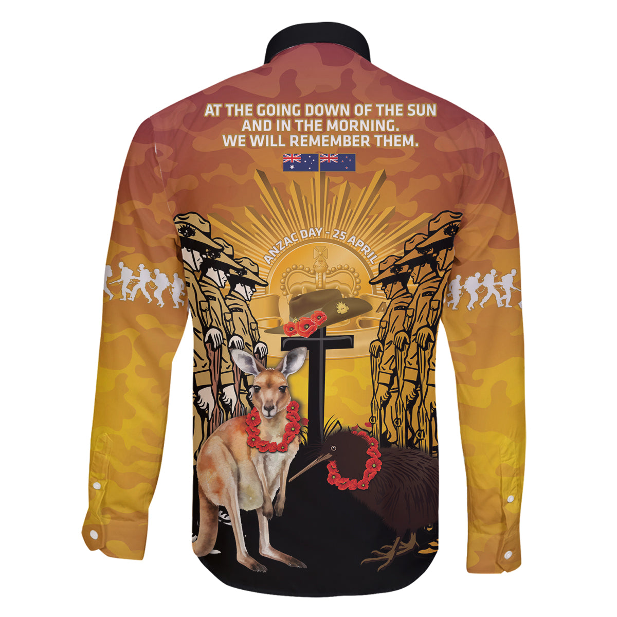 Australia And New Zealand ANZAC Family Matching Off Shoulder Short Dress and Hawaiian Shirt Aussie Kangaroo With Aotearoa Kiwi Lest We Forget