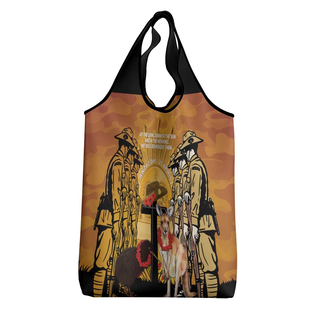 Australia And New Zealand ANZAC Grocery Bag Aussie Kangaroo With Aotearoa Kiwi Lest We Forget