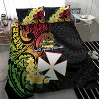 Wallis and Futuna Victory Day Bedding Set Liberty Equality Fraternity Polynesian Plumeria
