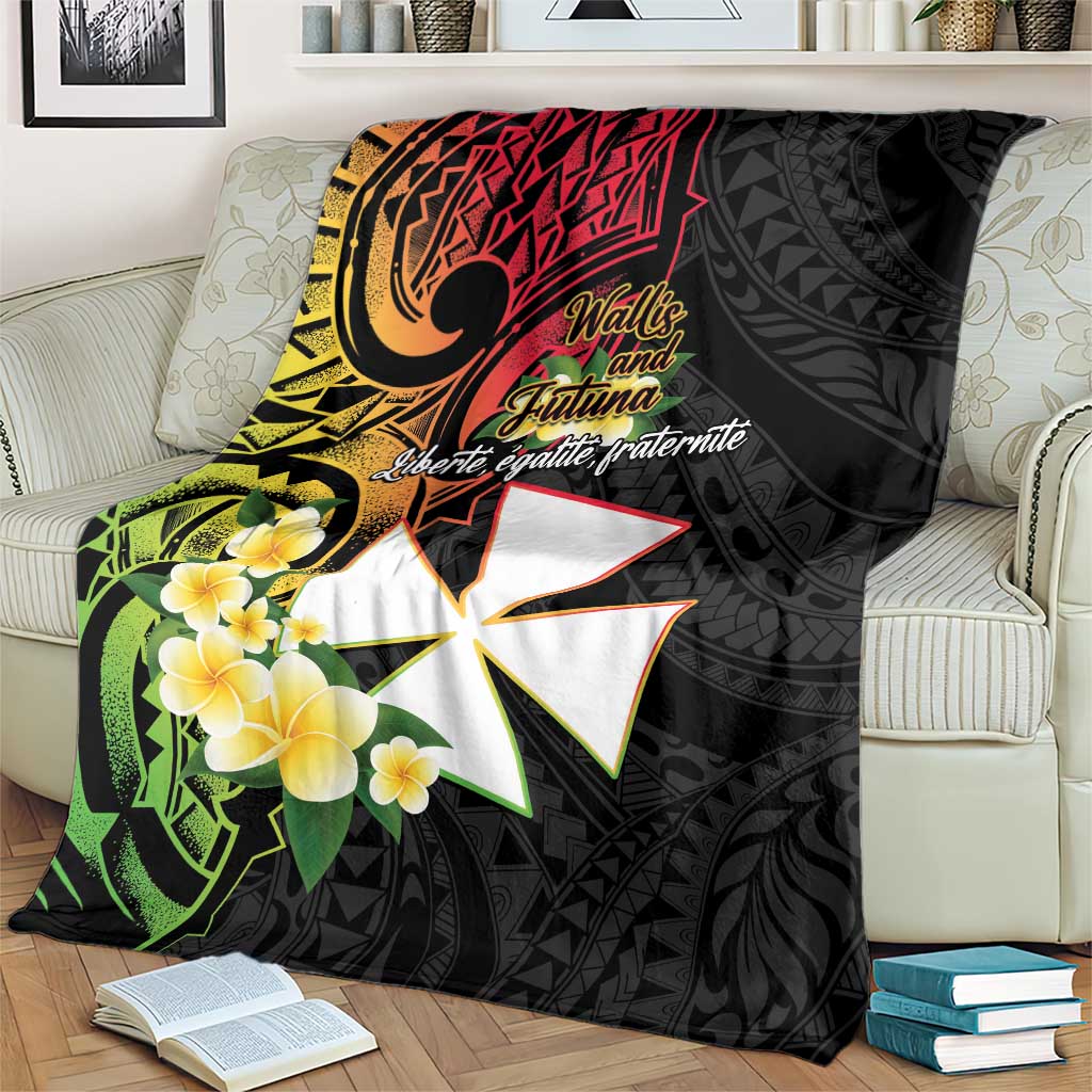 Wallis and Futuna Victory Day Blanket Liberty Equality Fraternity Polynesian Plumeria