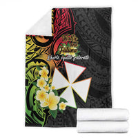 Wallis and Futuna Victory Day Blanket Liberty Equality Fraternity Polynesian Plumeria