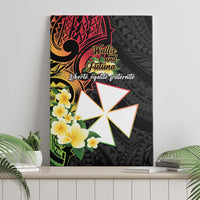 Wallis and Futuna Victory Day Canvas Wall Art Liberty Equality Fraternity Polynesian Plumeria