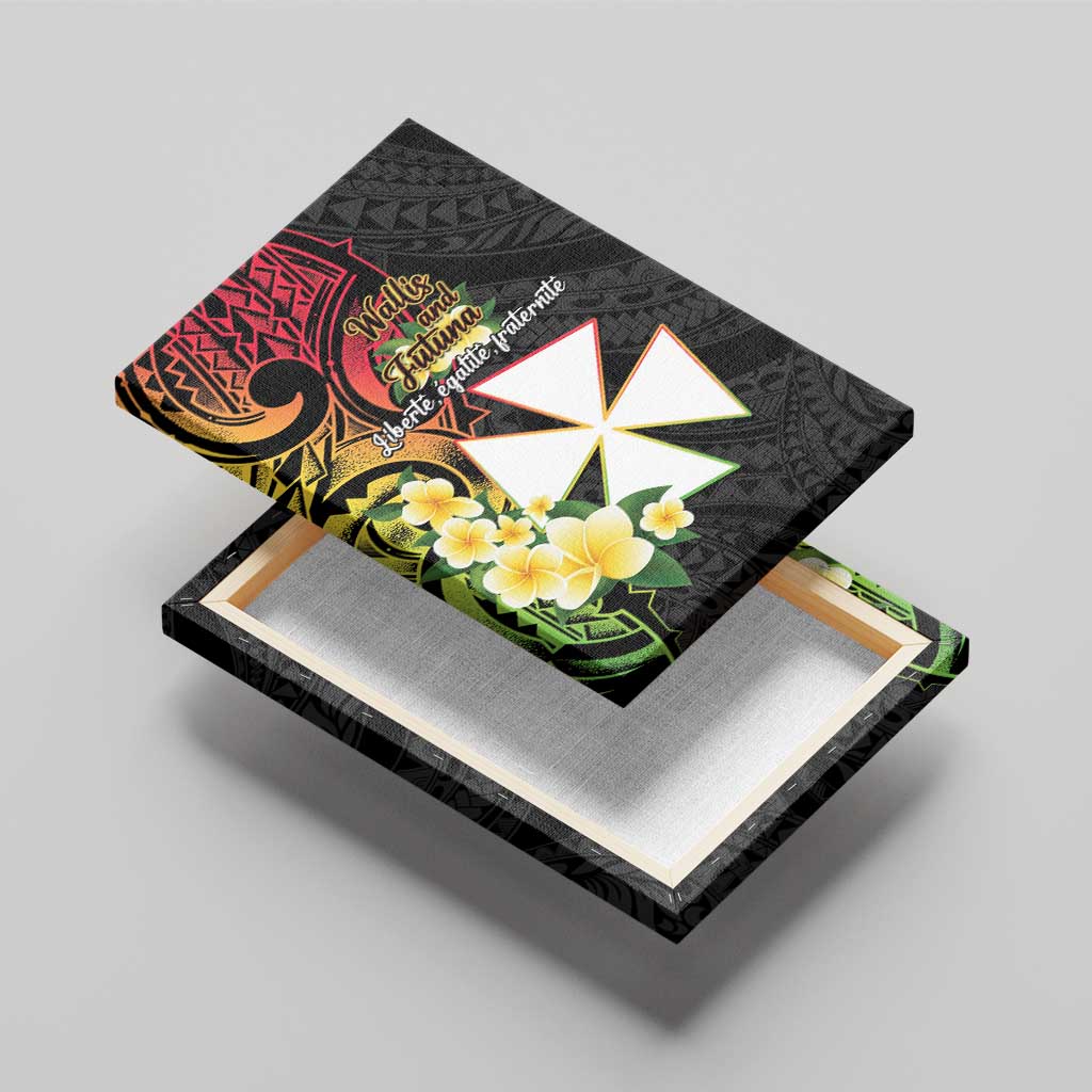 Wallis and Futuna Victory Day Canvas Wall Art Liberty Equality Fraternity Polynesian Plumeria