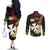 Wallis and Futuna Victory Day Couples Matching Off The Shoulder Long Sleeve Dress and Long Sleeve Button Shirt Liberty Equality Fraternity Polynesian Plumeria
