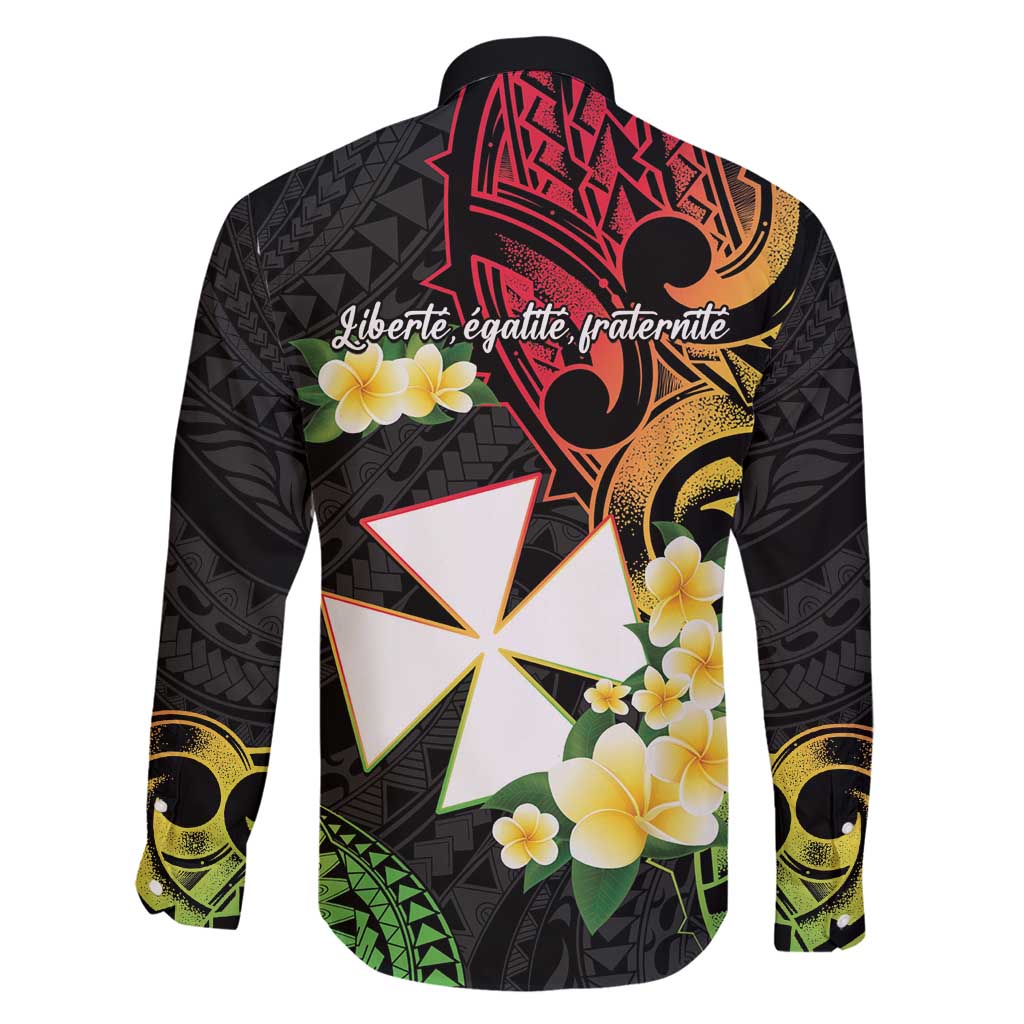 Wallis and Futuna Victory Day Family Matching Long Sleeve Bodycon Dress and Hawaiian Shirt Liberty Equality Fraternity Polynesian Plumeria